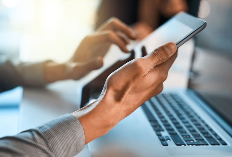 person holding a tablet