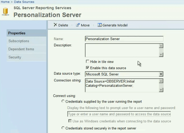 SQL Report Model