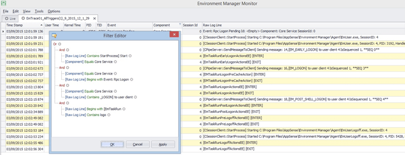 Environment Manager ETL Logfiles & EmMon Log Viewer Filters | Ivanti