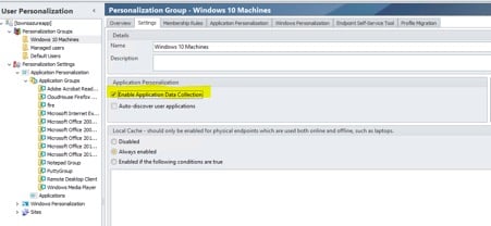 Enable Application Data Collection