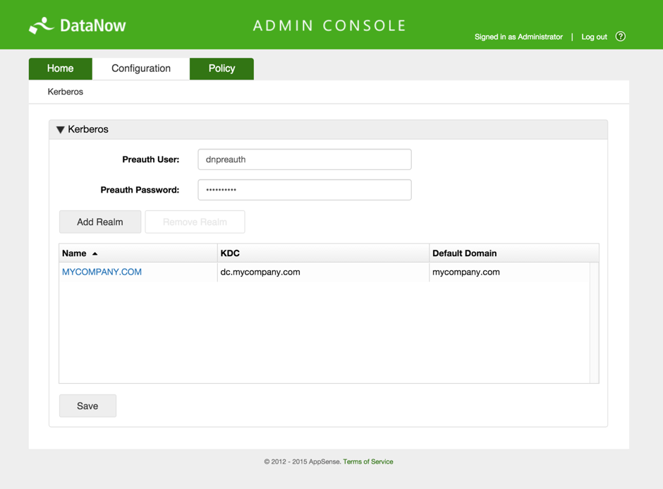 DN admin console