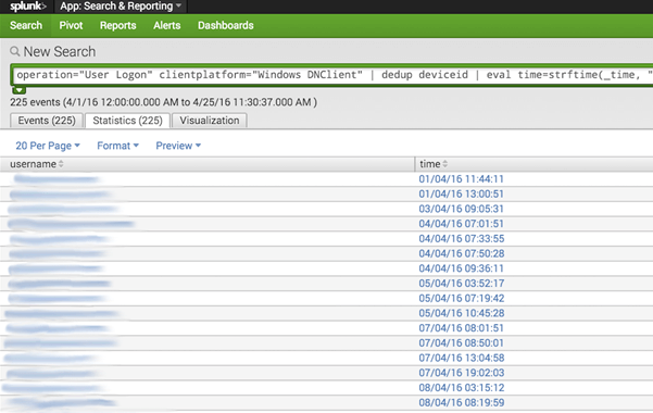 splunk app searching and reporting new search screenshot