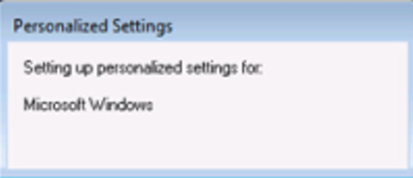 microsoft windows personalized settings screenshot