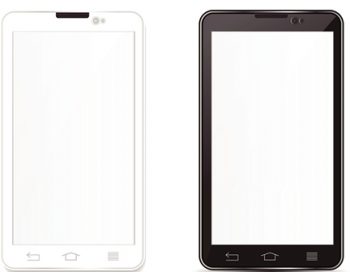 white smartphone and black smartphone