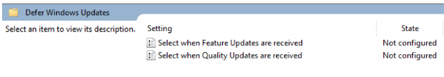 defer windows updates - settings & state screenshot
