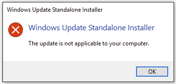 windows update standalone installer notification screenshot