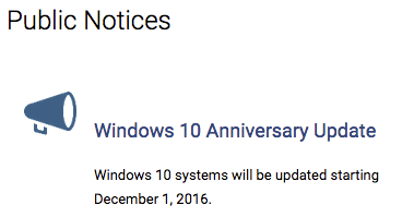 public notices: windows 10 anniversary update screenshot