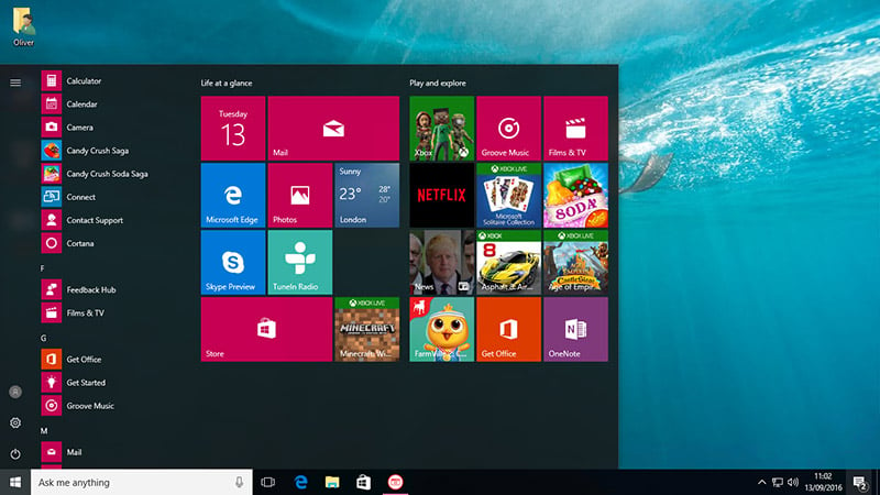 microsoft home windows desktop screenshot