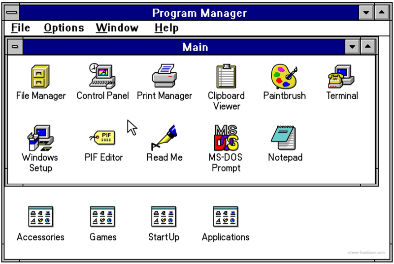 program manager main page screenshot