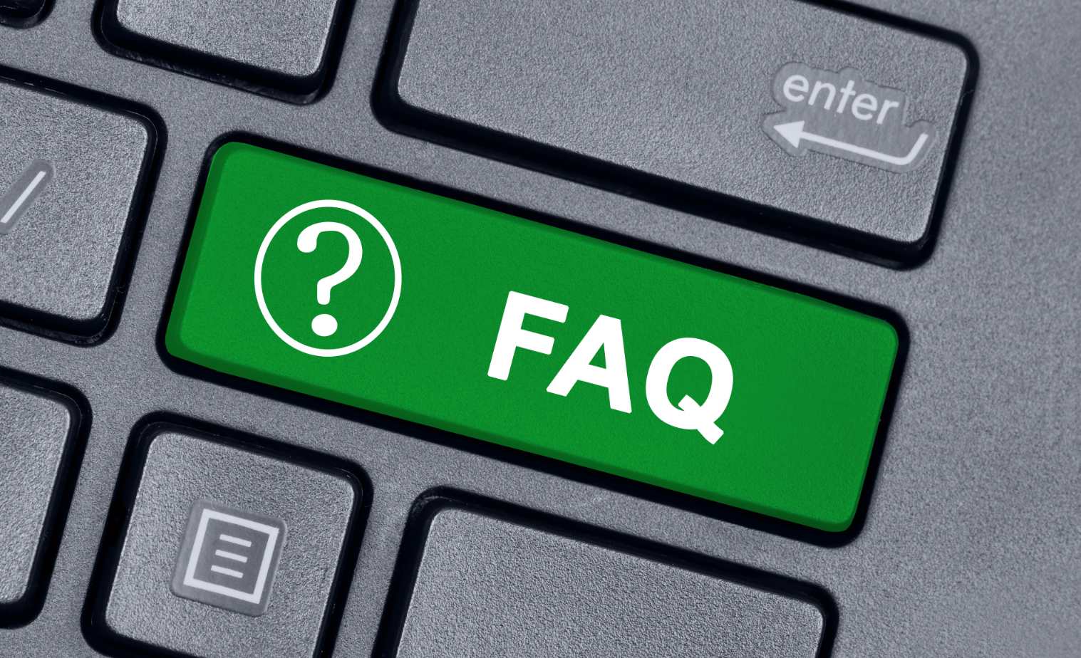 FAQ green button on keyboard