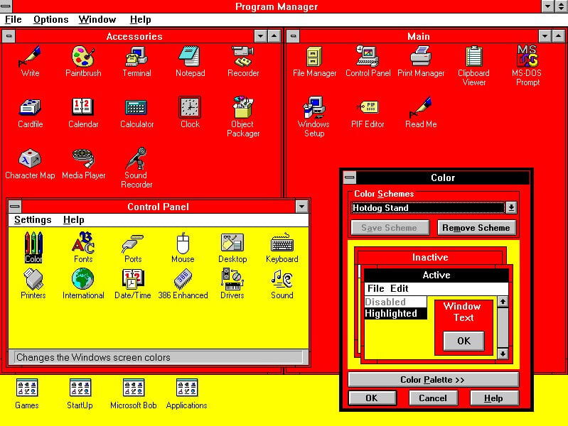 program manager - control panel screenshot