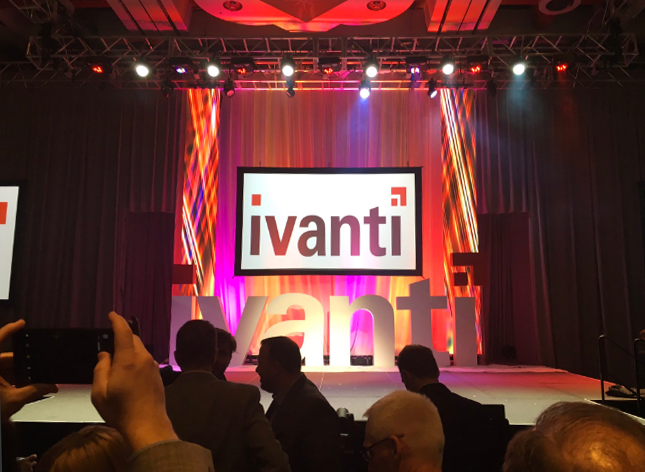 stage of ivanti live event w crowd cheering and standing