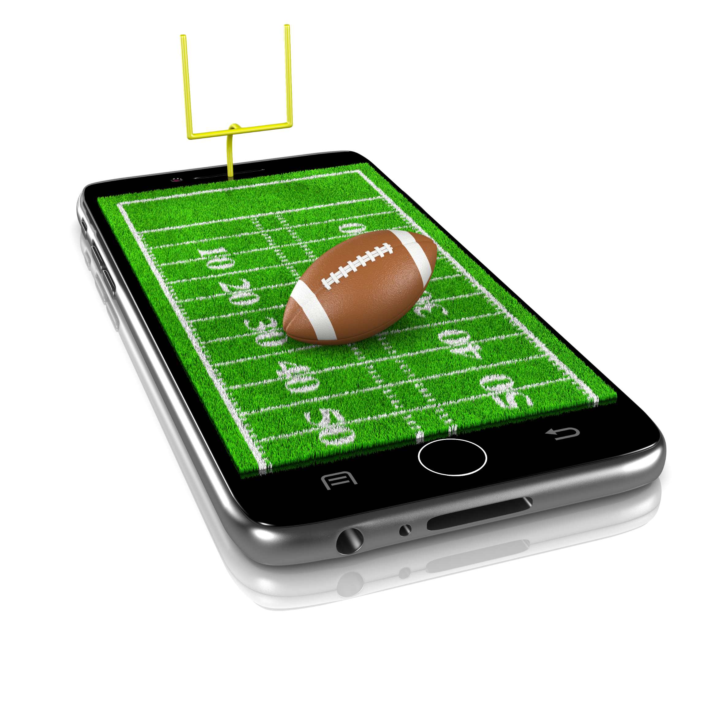 football field on smartphone 