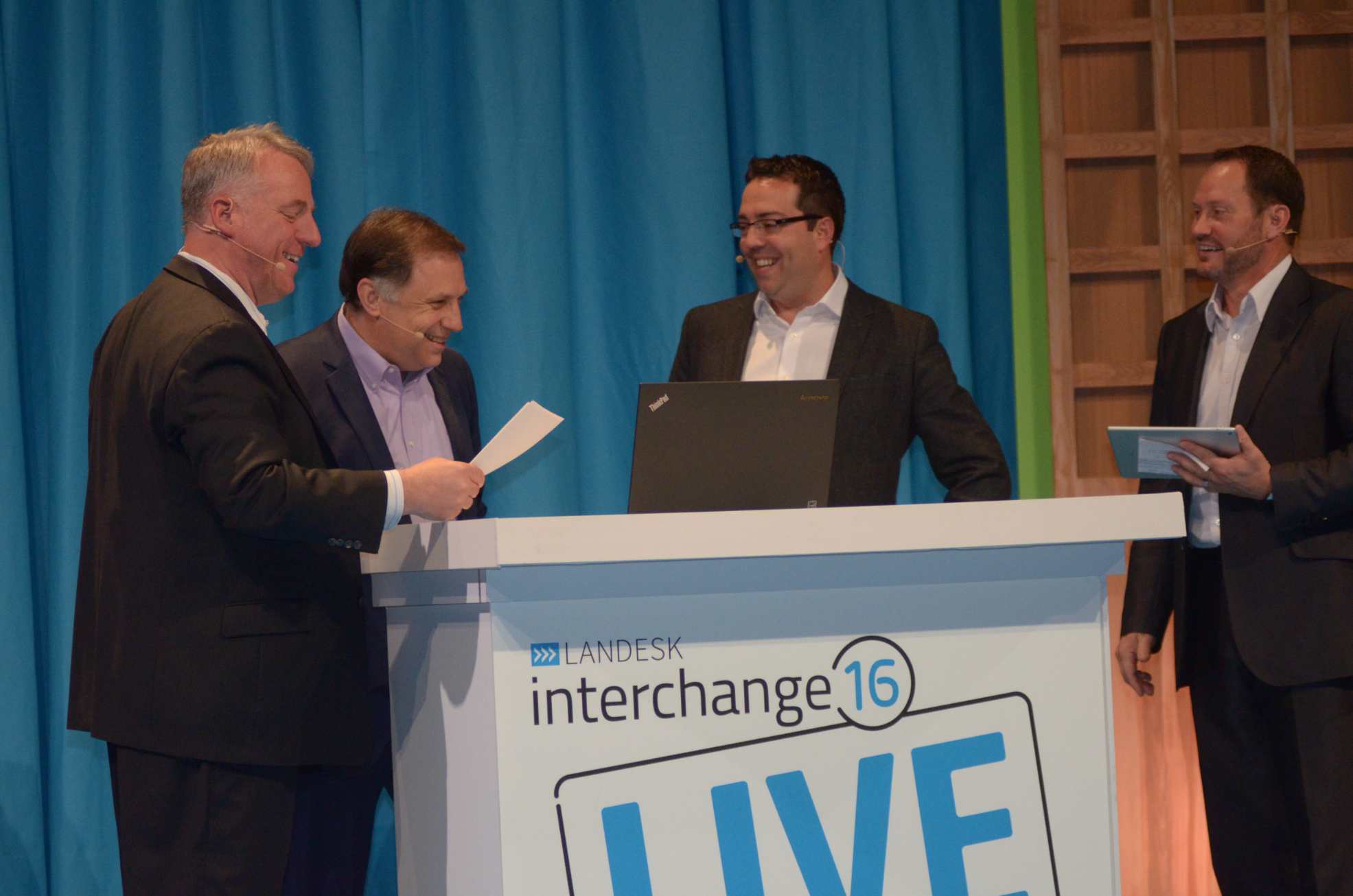 photo from Landesk interchange 16 - speakers up on stage