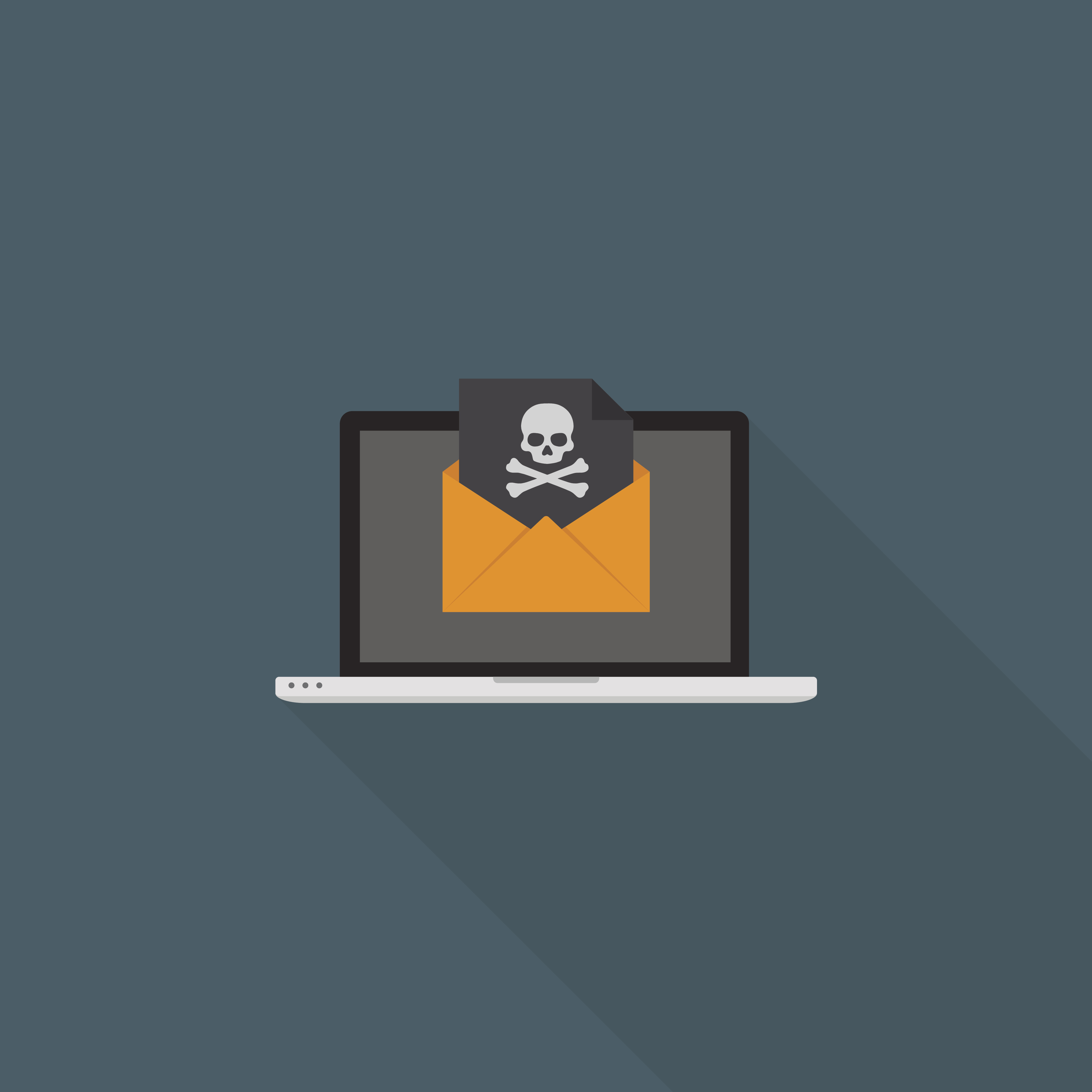 skeleton email notification on laptop graphic