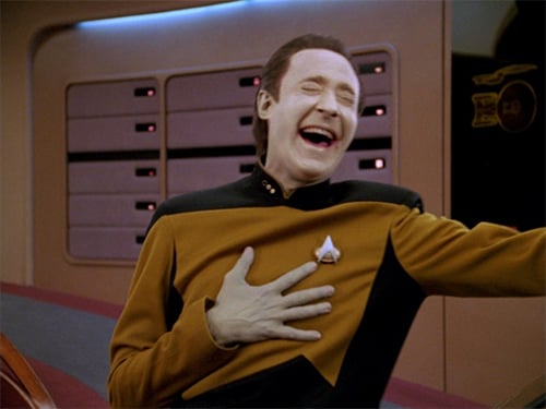 star trek character laughing