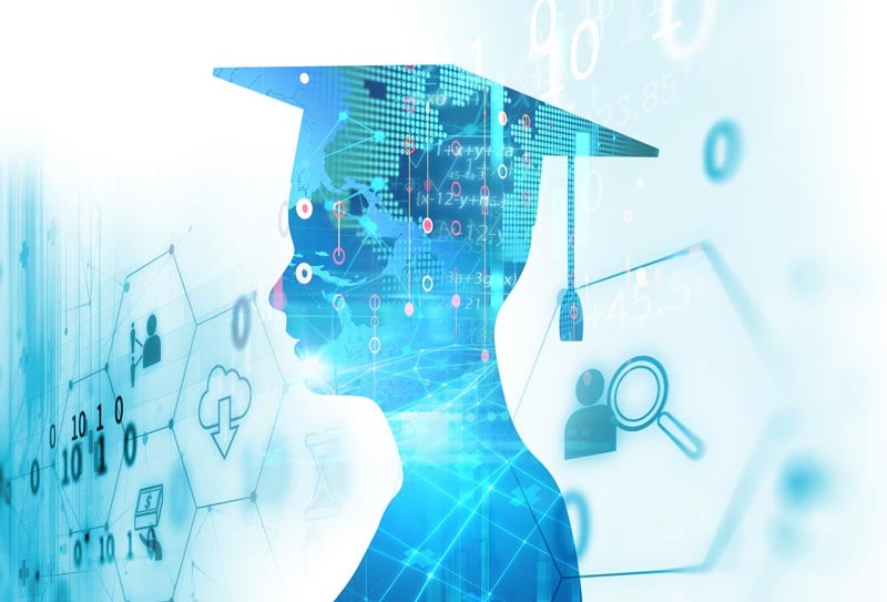 graduate with technology concept