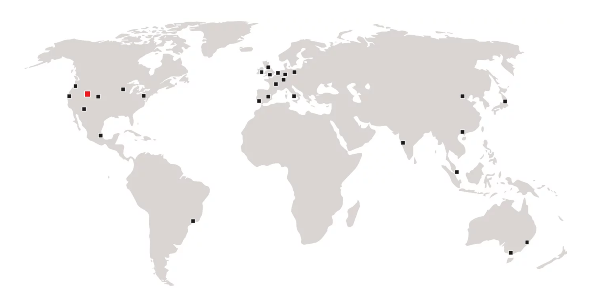 map of world w Ivanti home-worker locations