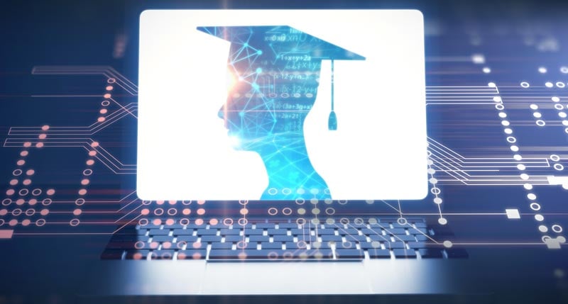 graduate tech graphic on laptop