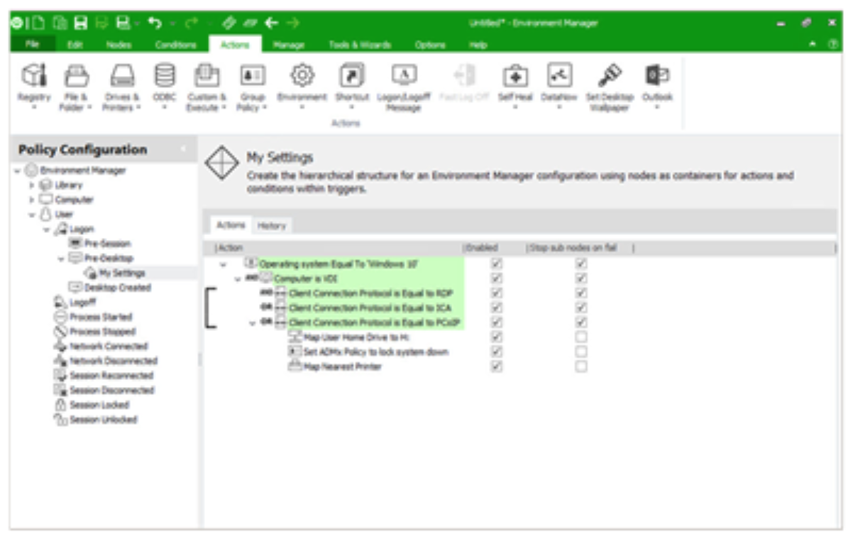 environment manager screenshot