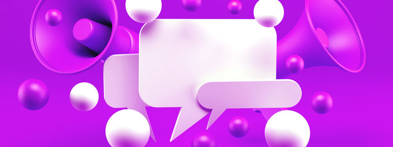 pink chat box graphic