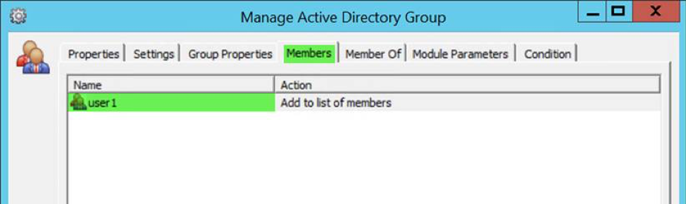 manage active directory group - members - screenshot