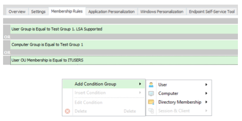 membership rules - add condition group - screenshot