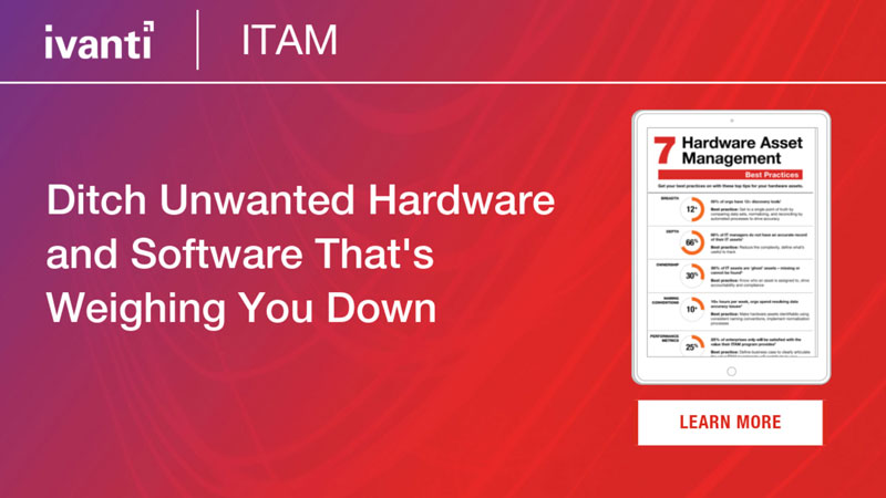 ivanti itam - ditch unwanted hardware and software thats weighing you down - learn more graphic