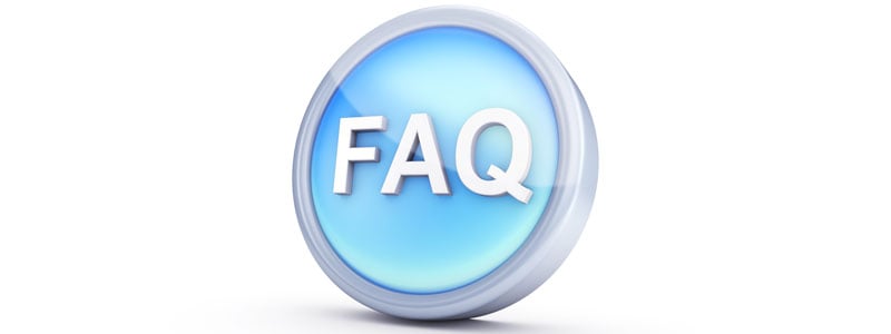FAQ blue button graphic