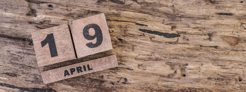 wooden graphic for April 19th