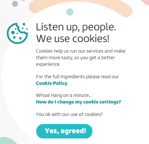 listen up, we use cookies infographic screenshot