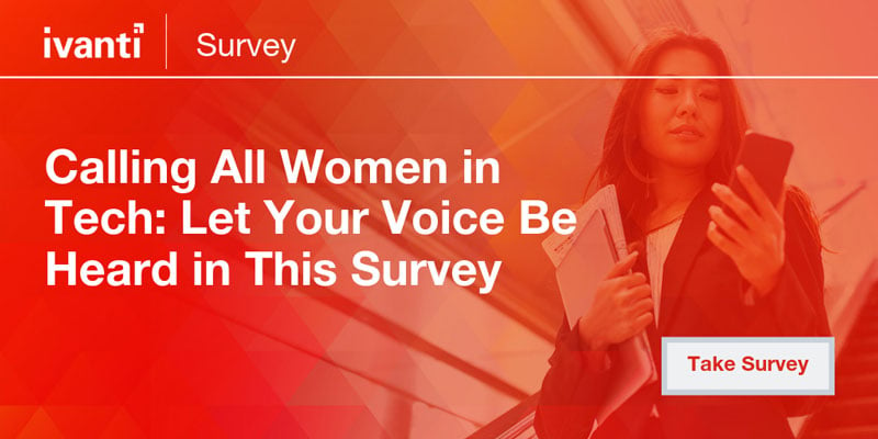 Take Survey graphic for Women in Tech