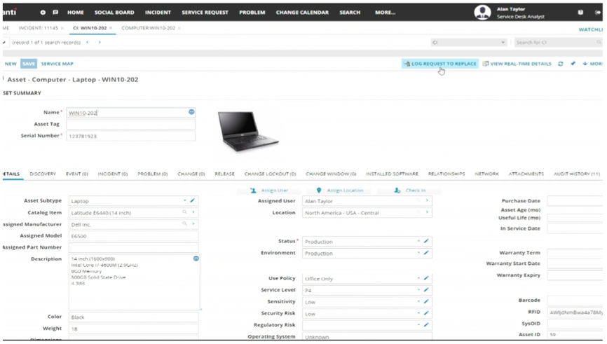 ivanti cloud replacement laptop request