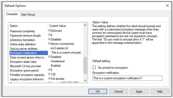 application control management - encryption