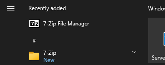 recently added - 7zip file manager
