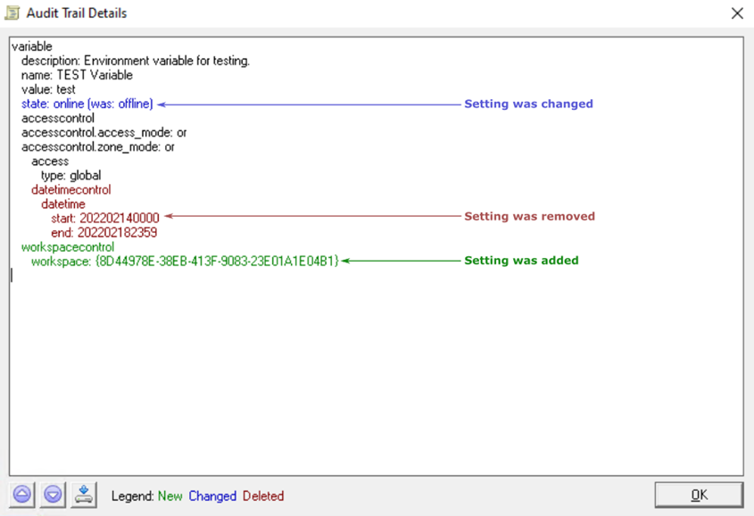 Audit trail details in Ivanti Workspace Control