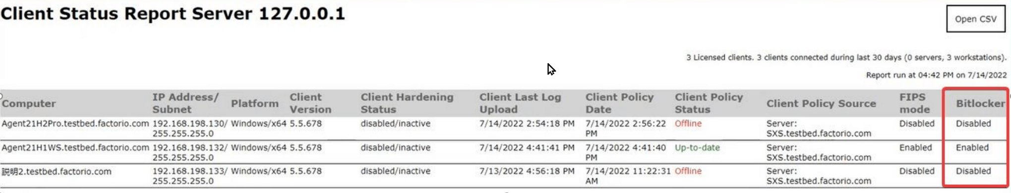 bluetooth device - client status report