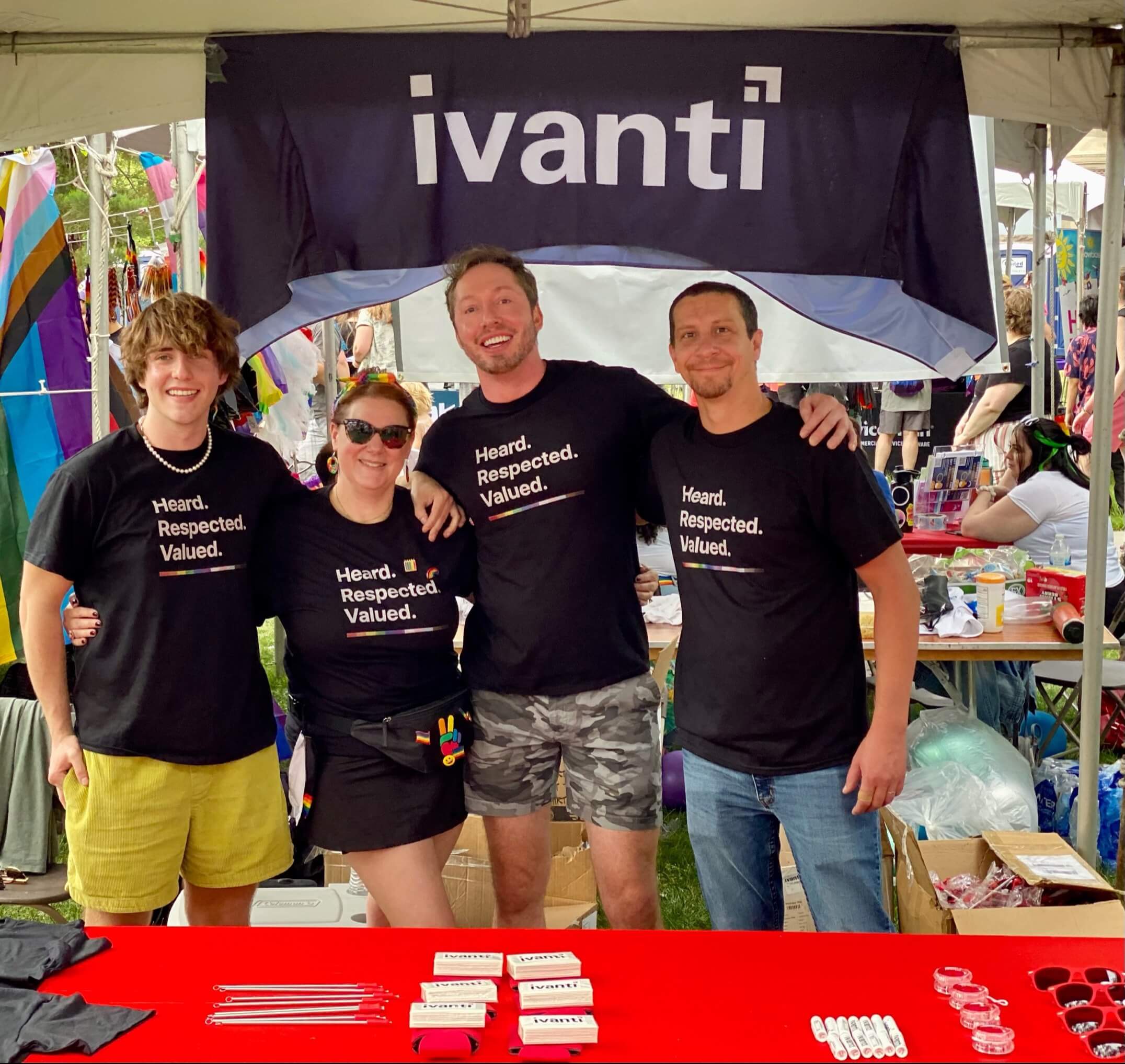 Ivanti team members staff a booth at Utah Pride 2022