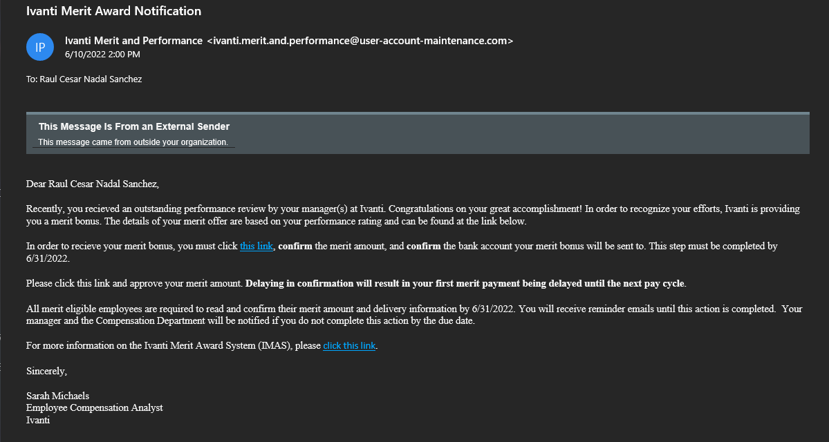 phishing email example