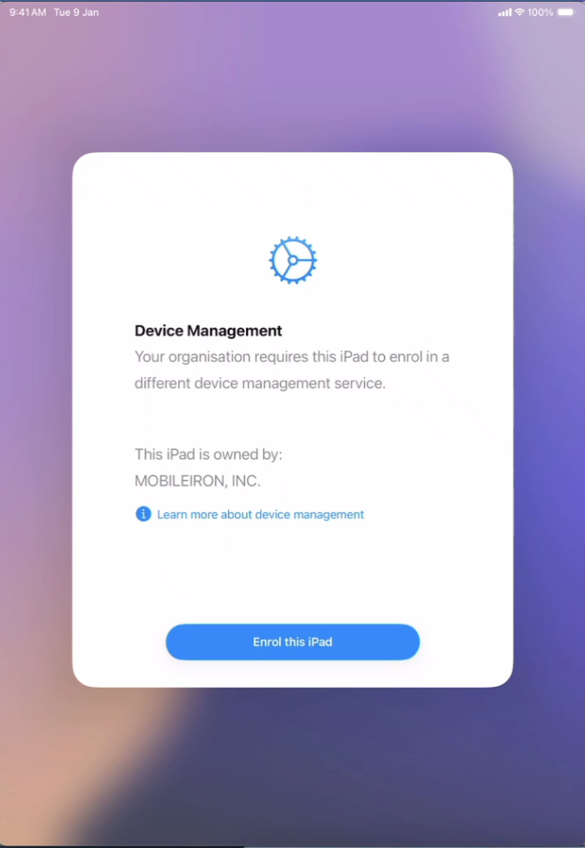 Device Migration via the ABM console screenshot