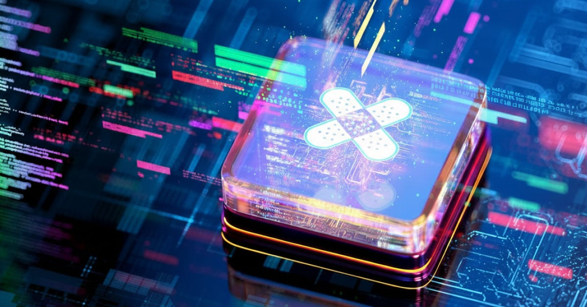 glowing transparent processor mounted onto a mainboard