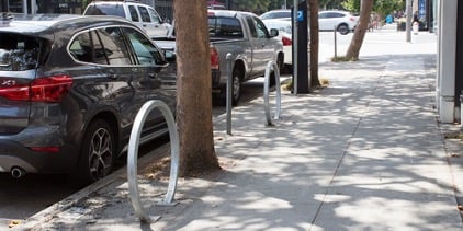 cars parked along a city street