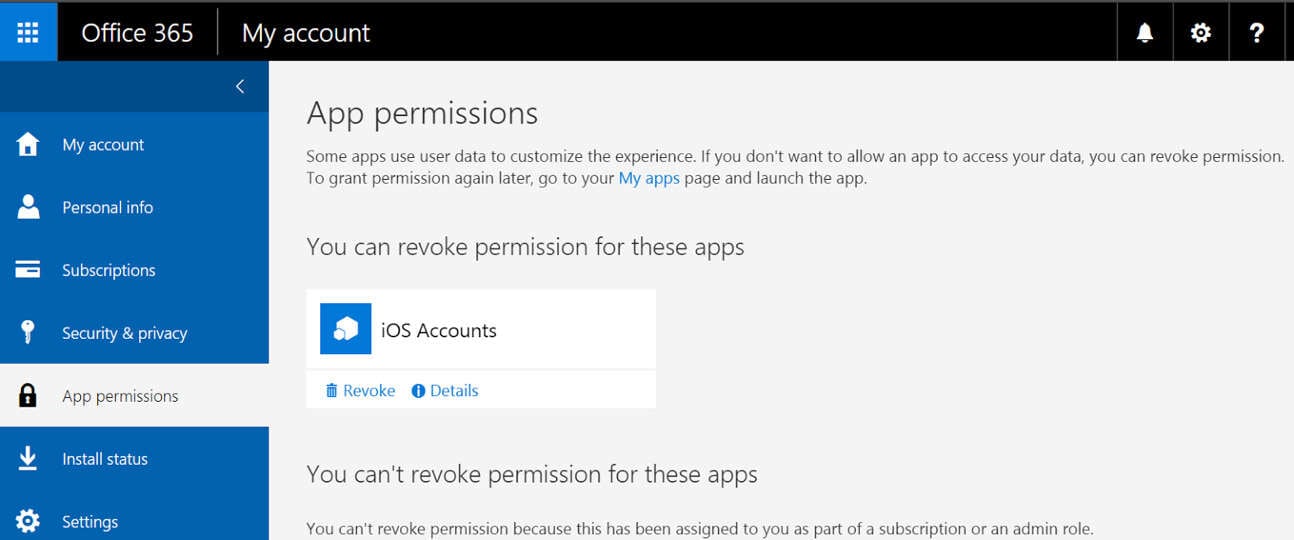 screenshot: revoke app permissions