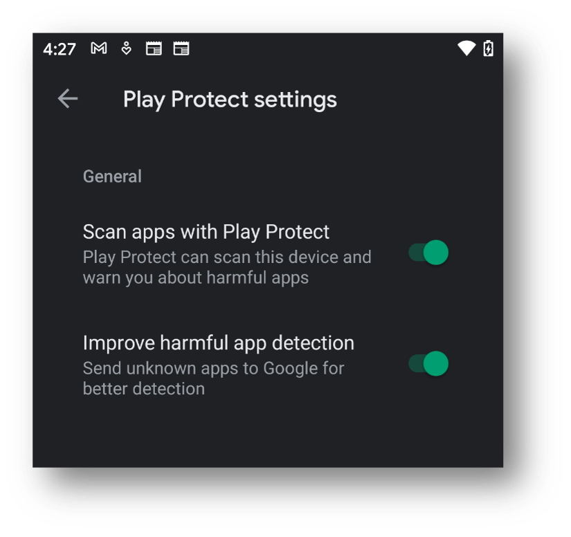 google play protection settings