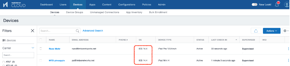 mobileiron cloud - devices