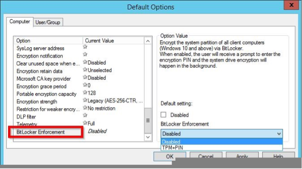 ivanti device control: BitLocker enforcement