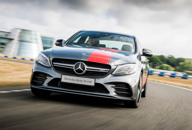 image of a mercedes car in motion