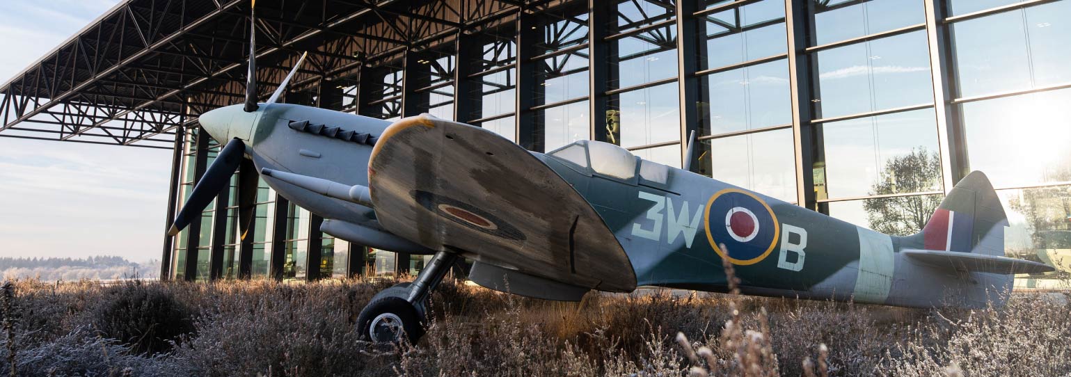 image of a classic propeller fighter plane