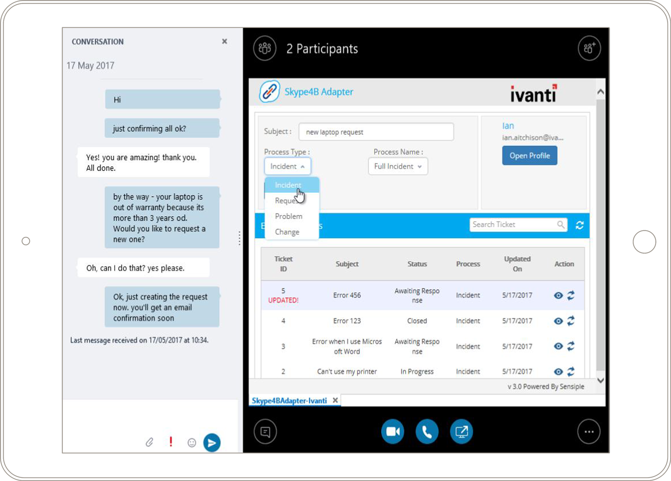 Integration Von Skype For Business Ivanti