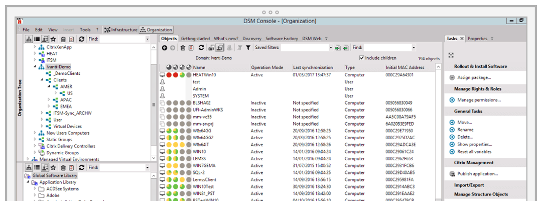 desktop and server management screenshot